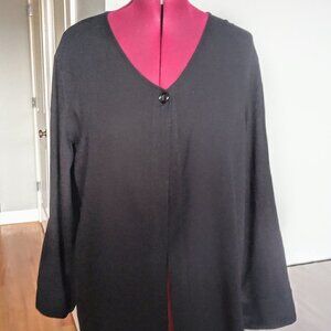 Coldwater Creek Black Textured Fly-Away Cardigan